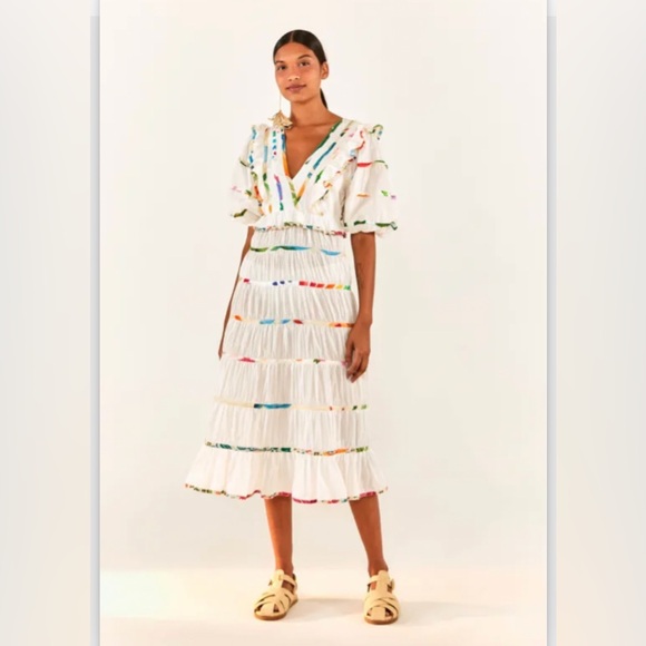 FARM RIO
Mixed Off-White Prints Midi Dress size L - Picture 4 of 7